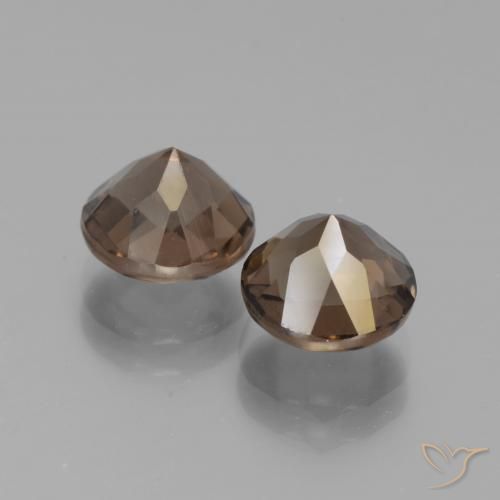 Pedras preciosas de Quartzo Fumê Chocolate marrom natural de 3.85 ct, Redondo, VVS-VS
