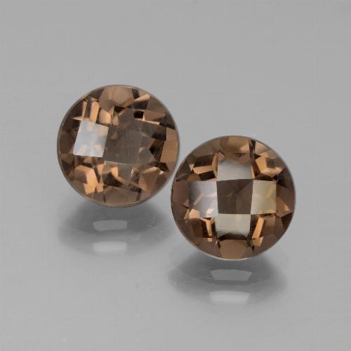 Pedras preciosas de quartzo fumê marrom natural de 3,59 ct, corte redondo, VS