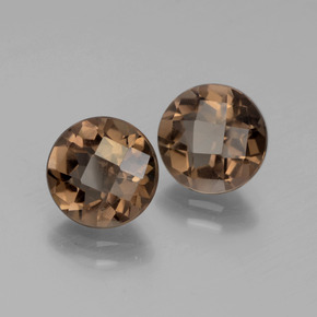 Pedras preciosas de quartzo fumê marrom natural de 3,59 ct, corte redondo, VS
