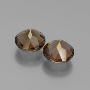 Pedras preciosas de quartzo fumê marrom natural de 3,59 ct, corte redondo, VS
