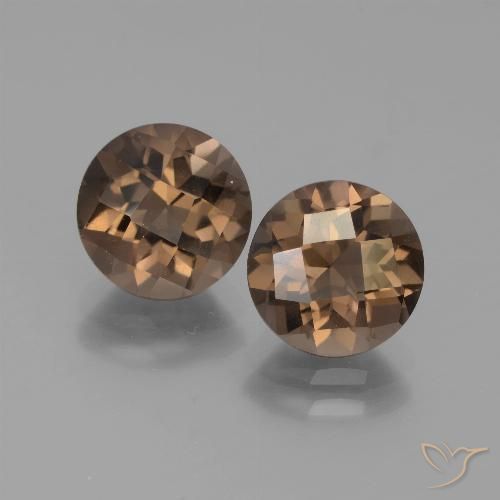 3.61ctw Natural Marrom Quartzo Fumê, Redondo, VS