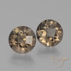 Pedras preciosas de Quartzo Fumê Moca claro natural de 3.24 ct, Redondo, VS