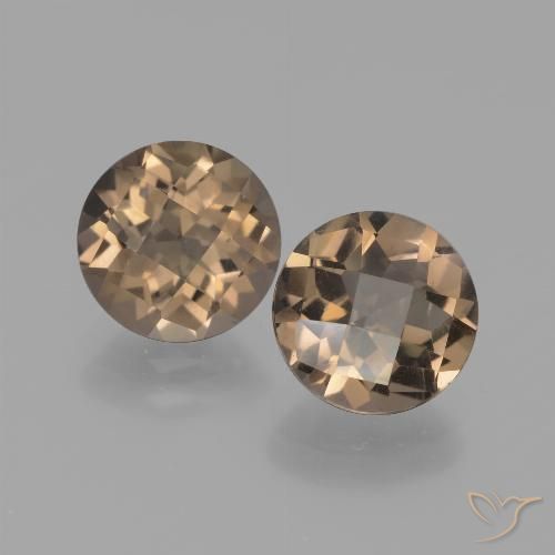 3.52ctw Natural Marrom claro Quartzo Fumê, Redondo, VS