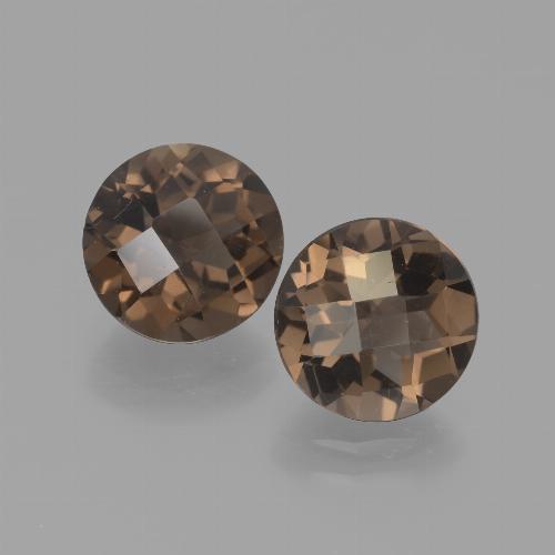 Pedras preciosas de quartzo fumê marrom natural de 3,65 ct, corte redondo, VS