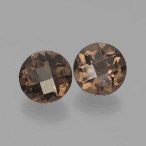 Pedras preciosas de quartzo fumê marrom natural de 3,65 ct, corte redondo, VS