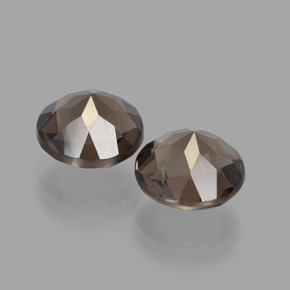 Pedras preciosas de quartzo fumê marrom natural de 3,65 ct, corte redondo, VS