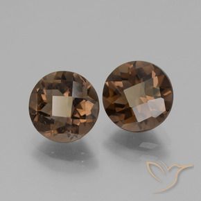 Pedras preciosas de quartzo fumê marrom natural de 3,66 ct, corte redondo, VS