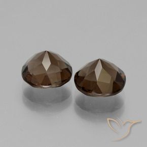 Pedras preciosas de quartzo fumê marrom natural de 3,66 ct, corte redondo, VS