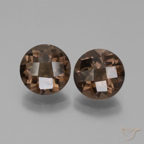 3.50ctw Natural Hickory Brown Quartzo Fumê, Redondo, VS