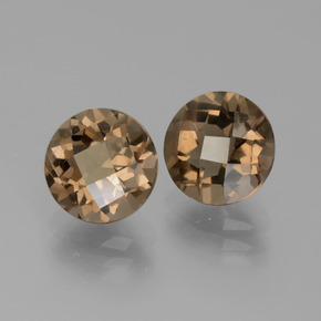 Pedras preciosas de quartzo fumê marrom natural de 3,67 ct, corte redondo, VS