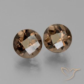 Pedras preciosas de Quartzo Fumê Hickory Brown natural de 3.64 ct, Redondo, VS