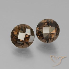 Pedras preciosas de Quartzo Fumê Hickory Brown natural de 3.42 ct, Redondo, VS
