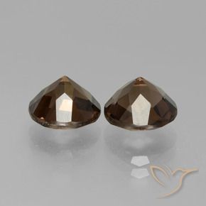 Pedras preciosas de Quartzo Fumê Hickory Brown natural de 3.42 ct, Redondo, VS