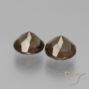 Pedras preciosas de Quartzo Fumê Azul escuro natural de 3.83 ct, Redondo, VS