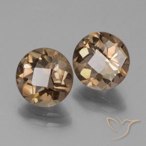 Pedras preciosas de Quartzo Fumê Gingerbread Marrom natural de 3.50 ct, Redondo, VS