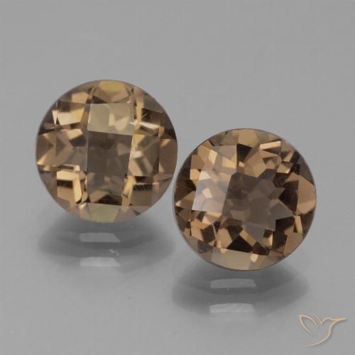 3.23ctw Natural Marrom Quartzo Fumê, Redondo, VS