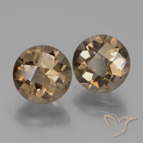 Pedras preciosas de Quartzo Fumê Moca claro natural de 3.64 ct, Redondo, VS