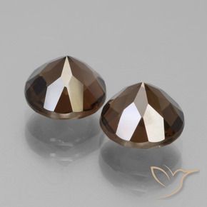 Pedras preciosas de Quartzo Fumê Hickory Brown natural de 3.76 ct, Redondo, VS