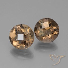 Pedras preciosas de Quartzo Fumê Chocolate marrom natural de 3.60 ct, Redondo, VS