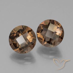 Pedras preciosas de Quartzo Fumê Hickory Brown natural de 3.95 ct, Redondo, VS