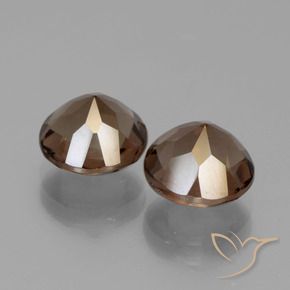 Pedras preciosas de Quartzo Fumê Hickory Brown natural de 3.95 ct, Redondo, VS