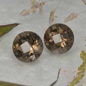 Pedras preciosas de Quartzo Fumê Marrom Quente natural de 3.81 ct, Redondo, VS