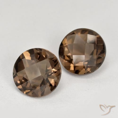 Pedras preciosas de Quartzo Fumê Castanho médio natural de 3.40 ct, Redondo, VS