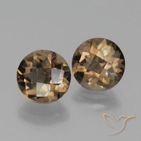 Pedras preciosas de Quartzo Fumê Gingerbread Marrom natural de 3.37 ct, Redondo, VS