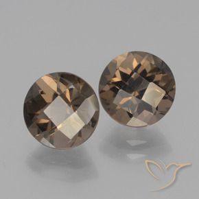 Pedras preciosas de Quartzo Fumê Castanho médio-escuro natural de 3.70 ct, Redondo, VS