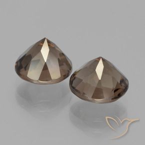 Pedras preciosas de Quartzo Fumê Castanho médio-escuro natural de 3.70 ct, Redondo, VS