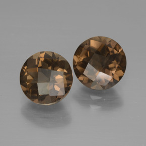 Pedras preciosas de quartzo fumê marrom natural de 3,54 ct, corte redondo, VS