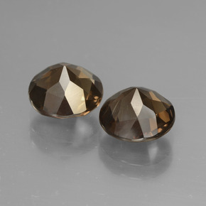 Pedras preciosas de quartzo fumê marrom natural de 3,54 ct, corte redondo, VS