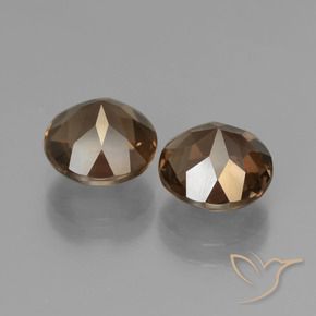 Pedras preciosas de Quartzo Fumê Chocolate marrom natural de 3.61 ct, Redondo, VS