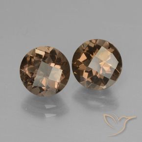 Pedras preciosas de Quartzo Fumê Gingerbread Marrom natural de 3.48 ct, Redondo, VS-SI