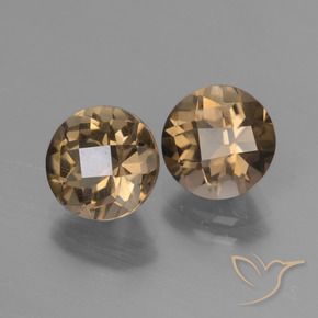 Pedras preciosas de quartzo fumê marrom natural de 3,58 ct, corte redondo, VS