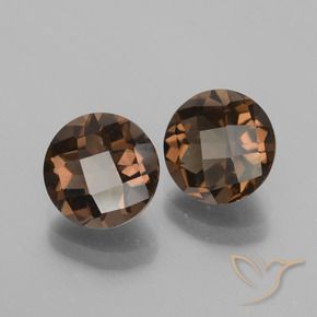 Pedras preciosas de Quartzo Fumê Chocolate marrom natural de 3.57 ct, Redondo, VVS-VS