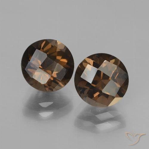 3.65ctw Natural Marrom Quartzo Fumê, Redondo, VS
