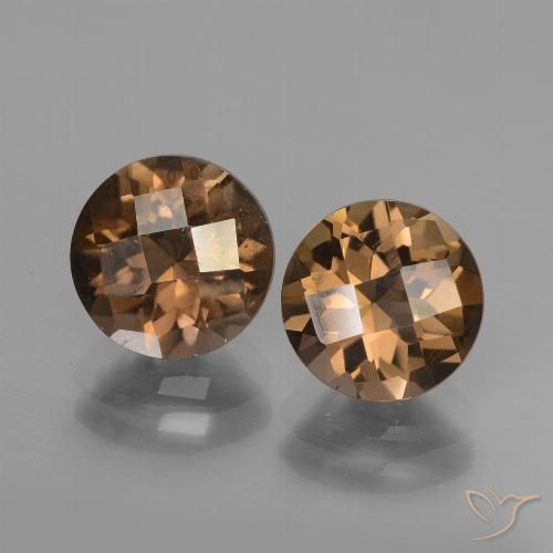 3.66ctw Natural Marrom Quartzo Fumê, Redondo, VS