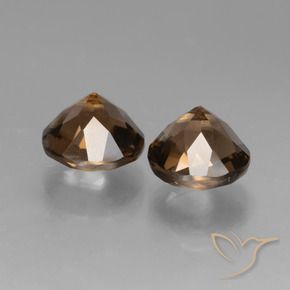 Pedras preciosas de Quartzo Fumê Marrom natural de 3.79 ct, Redondo, VVS-VS