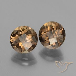 Pedras preciosas de Quartzo Fumê Castanho médio-escuro natural de 3.61 ct, Redondo, VS