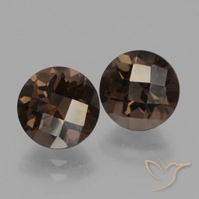 Pedras preciosas de Quartzo Fumê Marrom escuro natural de 3.91 ct, Redondo, VVS-VS
