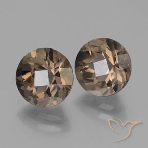 Pedras preciosas de Quartzo Fumê Castanho médio-escuro natural de 3.83 ct, Redondo, VVS-VS