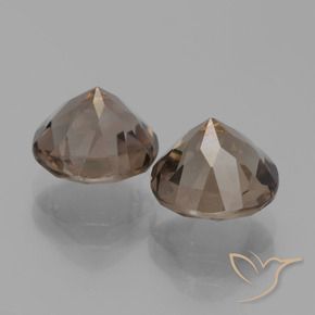 Pedras preciosas de Quartzo Fumê Castanho médio-escuro natural de 3.83 ct, Redondo, VVS-VS