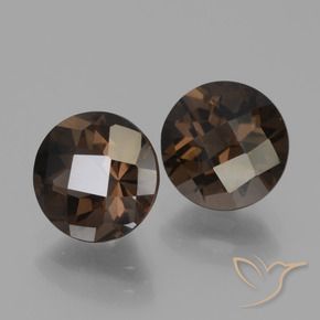 Pedras preciosas de Quartzo Fumê Marrom escuro natural de 3.76 ct, Redondo, VS