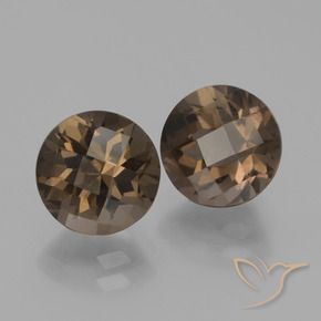 Pedras preciosas de Quartzo Fumê Chocolate marrom natural de 3.68 ct, Redondo, VS