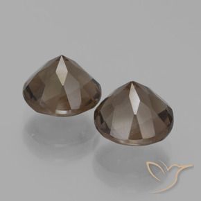 Pedras preciosas de Quartzo Fumê Chocolate marrom natural de 3.68 ct, Redondo, VS