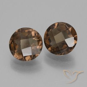 Pedras preciosas de Quartzo Fumê Umber Brown natural de 3.01 ct, Redondo, VS