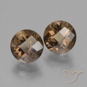 Pedras preciosas de Quartzo Fumê Chocolate marrom natural de 3.46 ct, Redondo, VS
