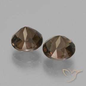 Pedras preciosas de Quartzo Fumê Chocolate marrom natural de 3.46 ct, Redondo, VS