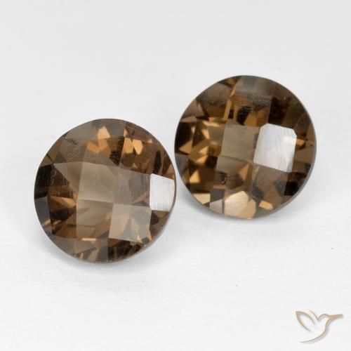 Pedras preciosas de Quartzo Fumê Gingerbread Marrom natural de 3.91 ct, Redondo, VVS-VS